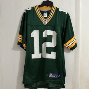 NFL Reebok Green Bay Packer Aaron Rogers #12 Men Onfield Players Jersey.